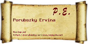 Porubszky Ervina névjegykártya